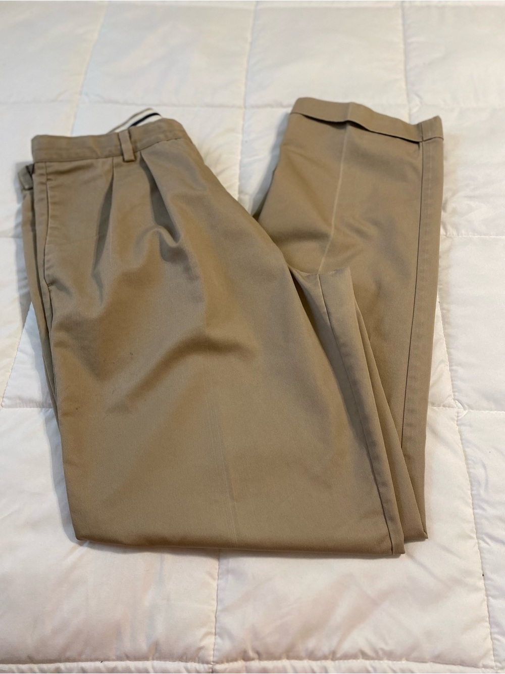Dockers Men's Pleated Classic Fit 36 Cuff Bottom Khaki Tan Workwear Casual READ